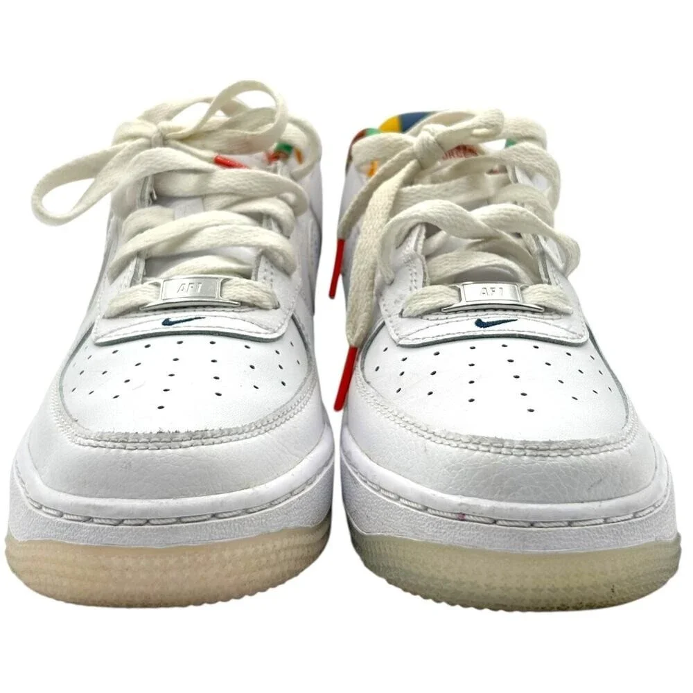 Nike Air Force 1 Low GS White Multi-Color Rainbow FN8912-111 Mens 5Y Womens 6.5